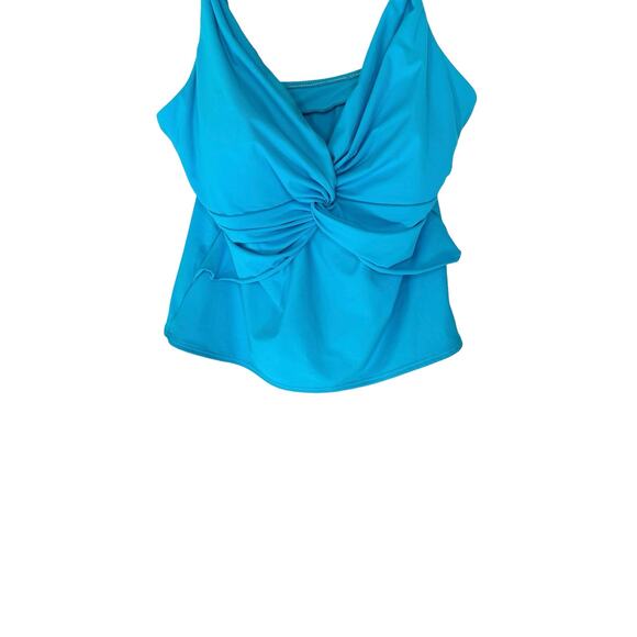Miraclesuit Light Blue Twist Front Swim Tankini Top Size 14 Style‎ C60483 - Picture 5 of 13